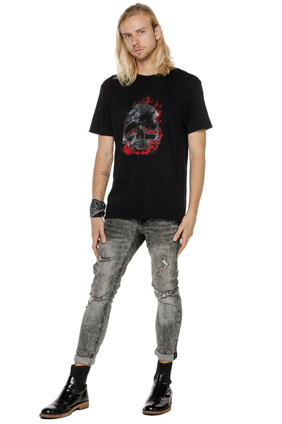 T-shirt für Herren UNDERWORLD Skull in fire