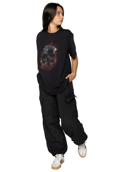 T-shirt loose fit UNDERWORLD Skull in fire
