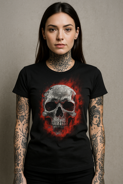 T-shirt für Damen UNDERWORLD Skull in fire