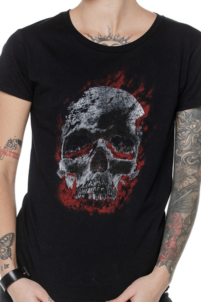 T-shirt für Damen UNDERWORLD Skull in fire