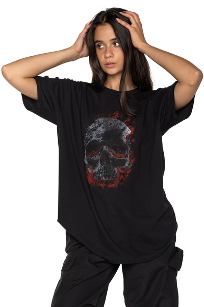 T-shirt loose fit UNDERWORLD Skull in fire
