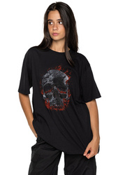 T-shirt loose fit UNDERWORLD Skull in fire